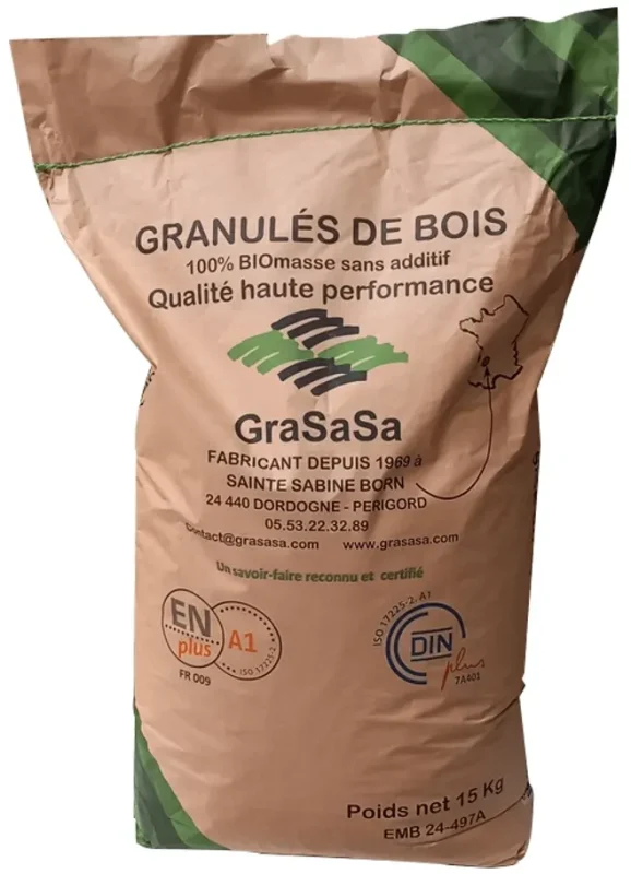 Sac de granulés de bois GraSaSa Haute qualité ENplus A1