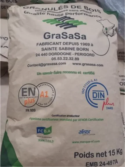 Sac de granulés de bois GraSaSa Haute qualité ENplus A1