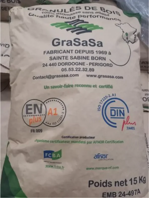 Sac de granulés de bois GraSaSa Haute qualité ENplus A1